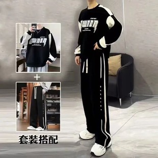 春秋季套装青少年男裤子新款潮牌高中初中学生帅气薄款大童运动裤