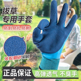 拔草专用手套除草正品浇花种地园艺防割耐用月季防滑透气耐磨专用