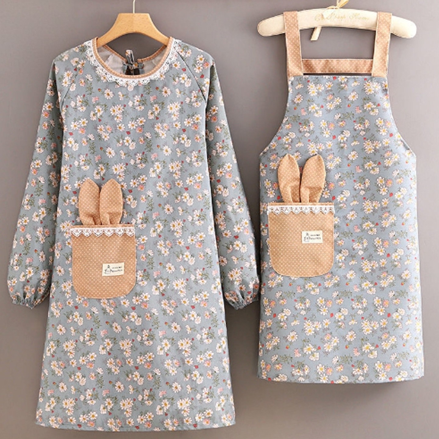 罩衣女新款厨房家用防水防油做饭工作服大人上班专用长袖加厚围裙,家庭/个人清洁工具,围裙,淘宝优惠券,粉丝福利购,淘宝优惠卷