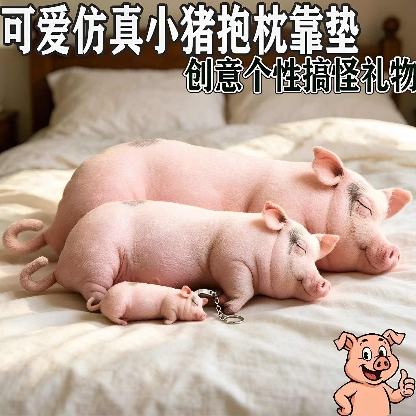 可爱仿真小猪抱枕挂件整蛊礼物