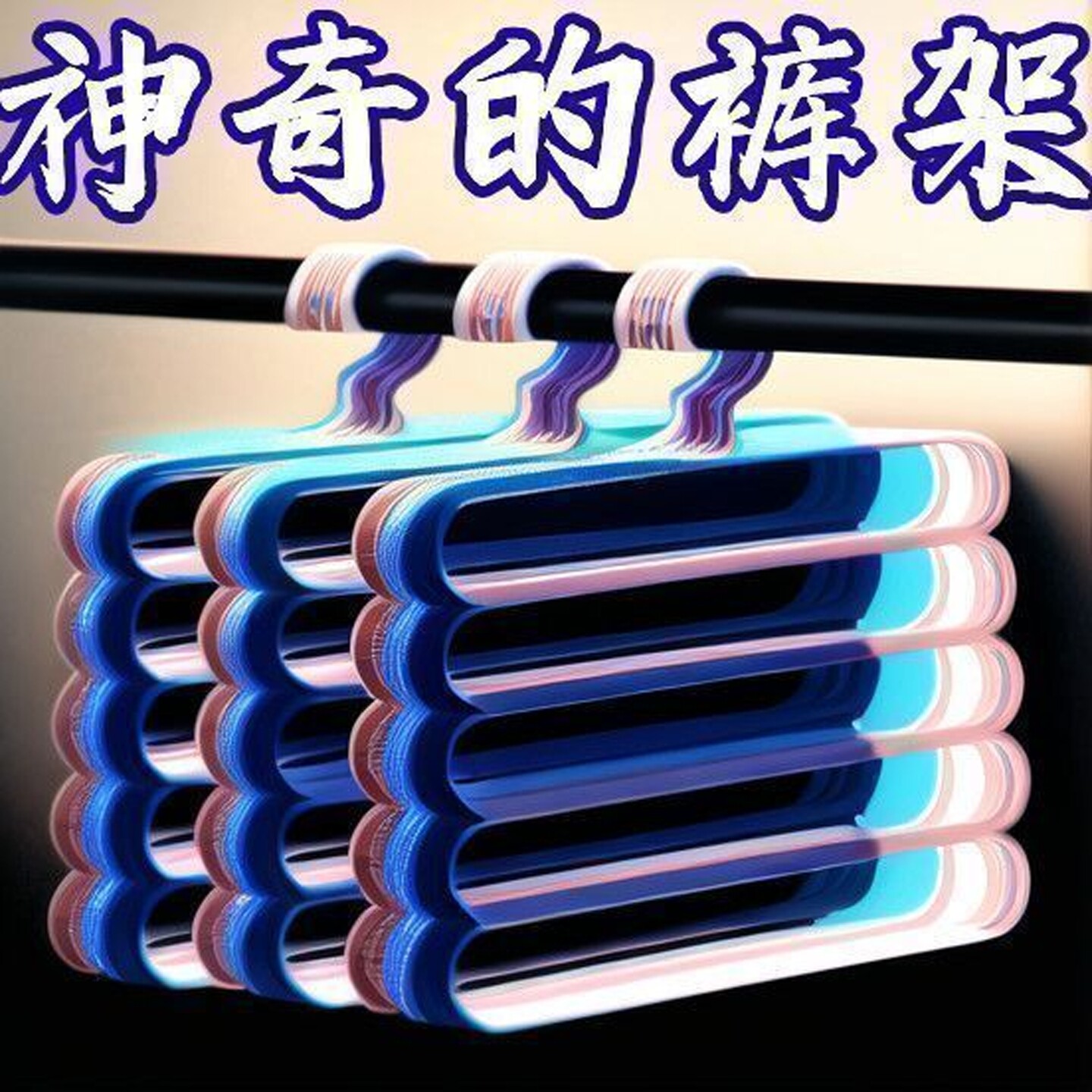 多功能魔术裤架挂裤子衣架衣柜收纳五层架子丝巾围巾防五层裤架