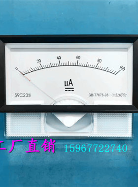 直流电流表59C23型指针式励磁直流微安表100uA 200uA 50uA机械表
