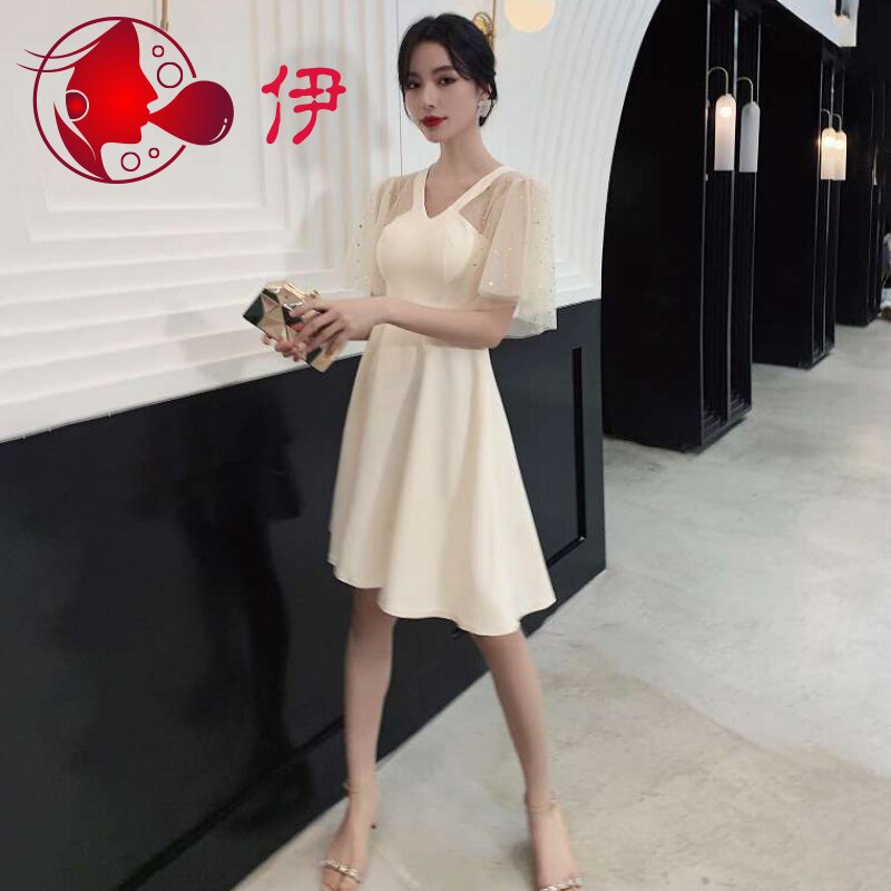 宴会小晚礼服裙女香槟色平时可穿生日短款气质小个子伴娘服连衣裙在类目 女装/女士精品, 婚纱/旗袍/礼服, 礼服/晚装中 - 来自Buy2taobao.com提供专业的淘宝代购服务