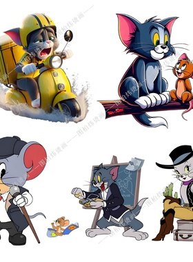 可水洗汤姆猫和杰克鼠卡通动漫夏季T恤短袖衣服热转印烫画29包邮