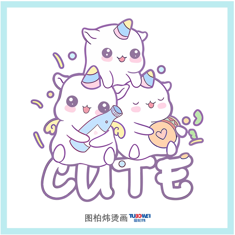 小可爱满29包邮热转印烫画贴定制贴纸卡通照片打印卫衣外套国潮牌