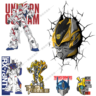 新款变形金刚LOGO可水洗热转印贴