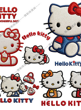仿真刺绣凯蒂猫HELLOKITTY热转印