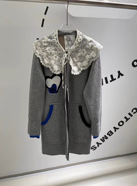 ansnono设计款 羊毛外套针织外套