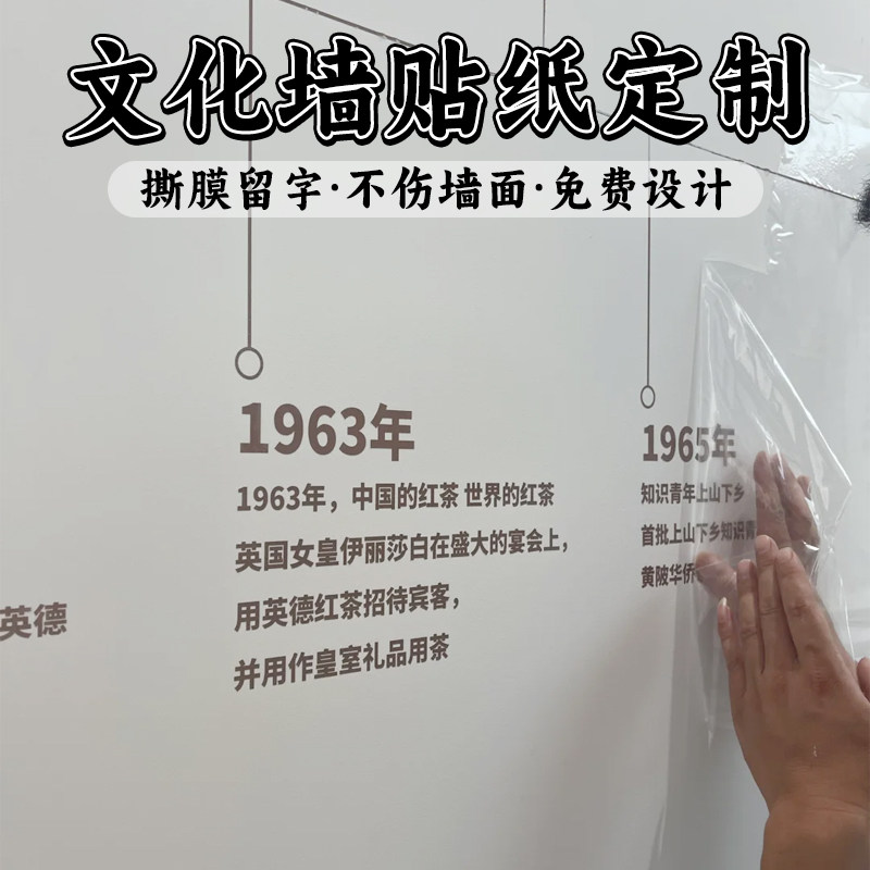 企业文化墙贴纸定制公司背景贴画 画墙面美化装饰玻璃刻字即时贴