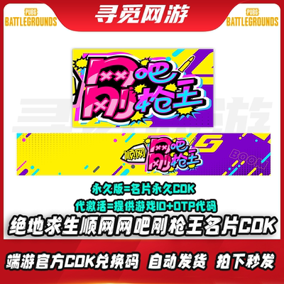 PUBG绝地求生顺网名片激活码CDK