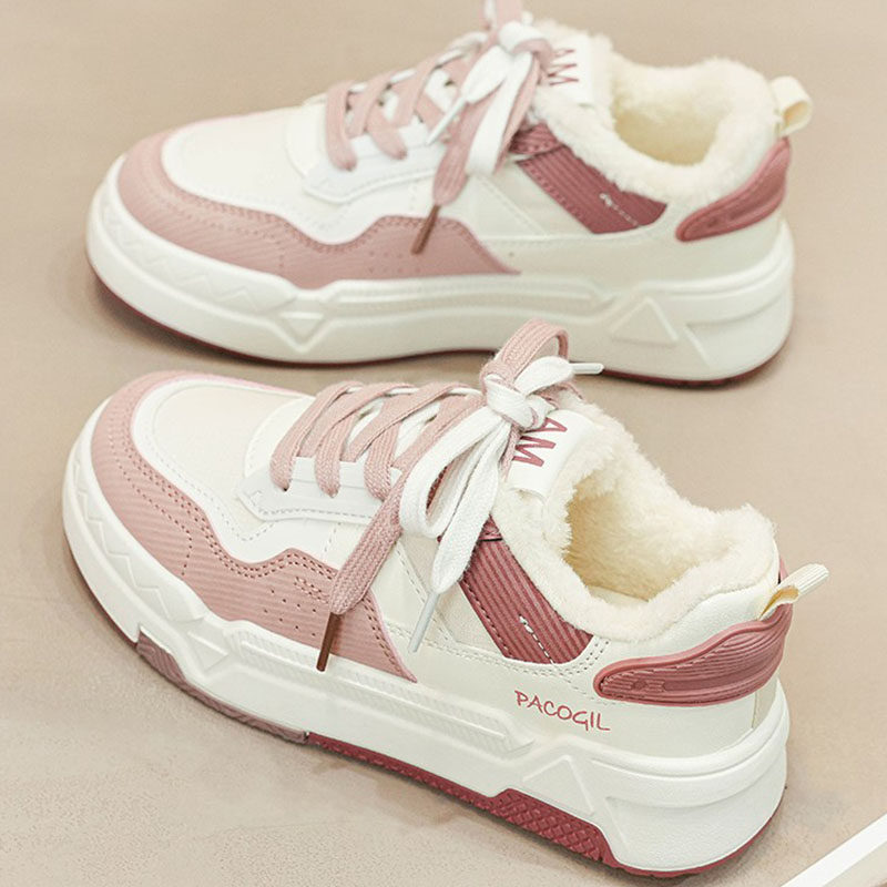 真皮加绒小白鞋女2025年秋冬季新款厚底保暖防滑板鞋休闲运动棉鞋,女鞋,高帮鞋,淘宝优惠券,粉丝福利购,淘宝优惠卷