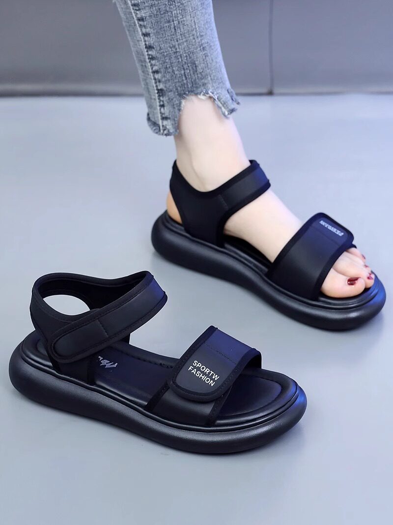 真皮运动休闲 凉鞋女款2025年夏季新款厚底软底轻便大尺码罗马沙