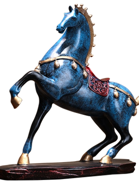 新中式马到成功摆件博古架工艺品书桌办公室酒柜装饰品开业礼物