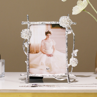 轻奢相框摆台高级感6寸7寸10寸金属相架写真婚纱照相框架床头摆件