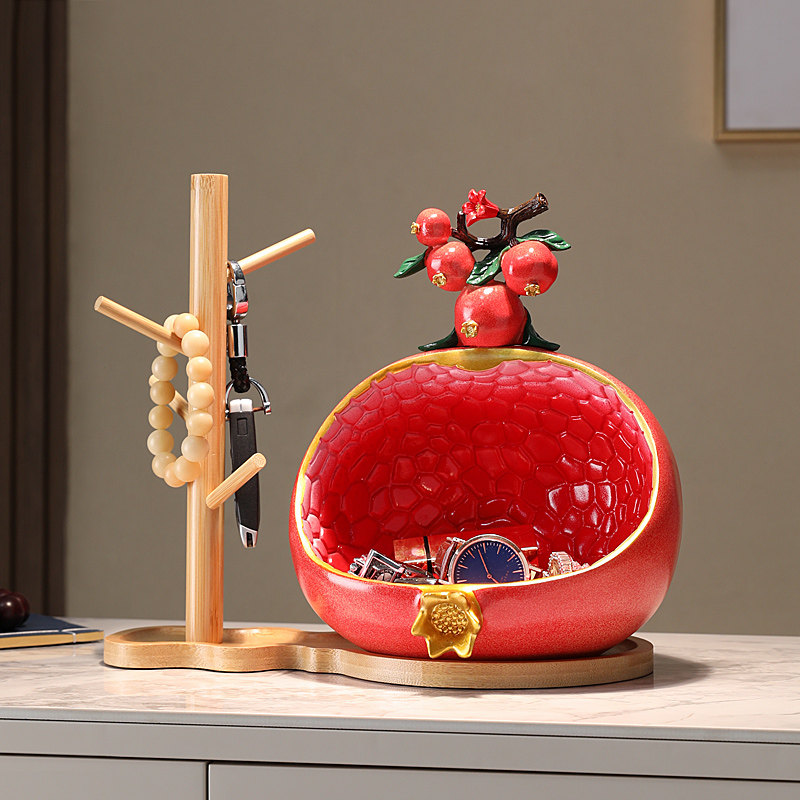 新中式石榴入户钥匙收纳玄关摆件进门置物鞋柜家居装饰品乔迁礼物,家居饰品,装饰摆件,淘宝优惠券,粉丝福利购,淘宝优惠卷