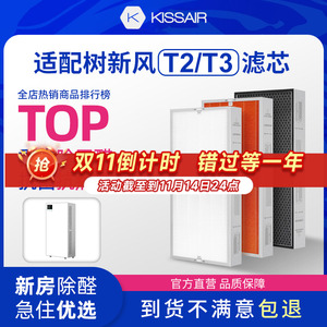 适配树新风空气净化器滤芯T2/proT3全效除甲醛雾霾抗病毒过滤器网