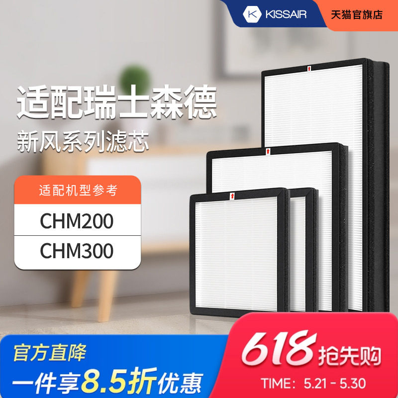 适配森德新风机滤芯CHM200/CHM300过滤网除尘除pm2.5除雾霾