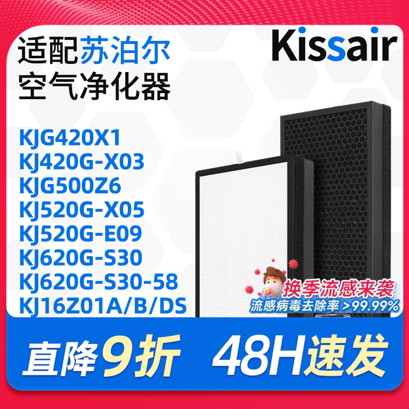 配苏泊尔KJ620G-S30-58空气净化器16Z01A/B/DS滤网420G-X1/03滤芯