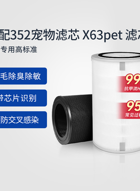 适配352空气净化器滤芯X63 Pet宠物过滤网吸毛除异味除过敏原除醛