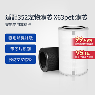适配352空气净化器滤芯X63 Pet宠物过滤网吸毛除异味除过敏原除醛