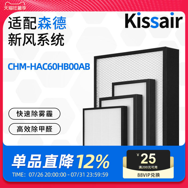 适配森德康舒家新风热泵一体机滤芯CHM-HAC60HB00AB过滤网除尘