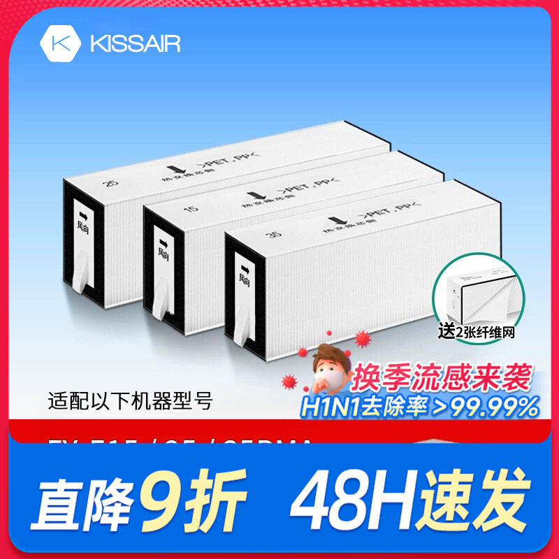 适配松下新风系统FY-E15/25/35PMA滤芯ZJD1C/ZJP1C滤网ZDP1C/ZY1C