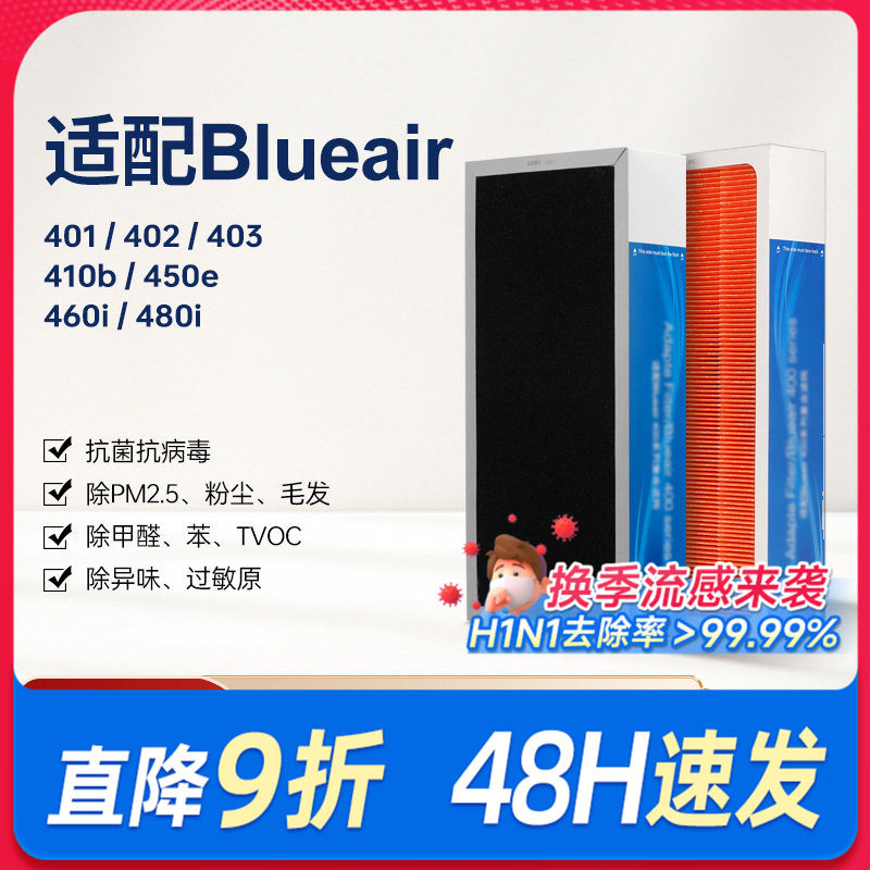 适配blueair滤网布鲁雅尔401/403/410b/450e空气净化器滤芯480i