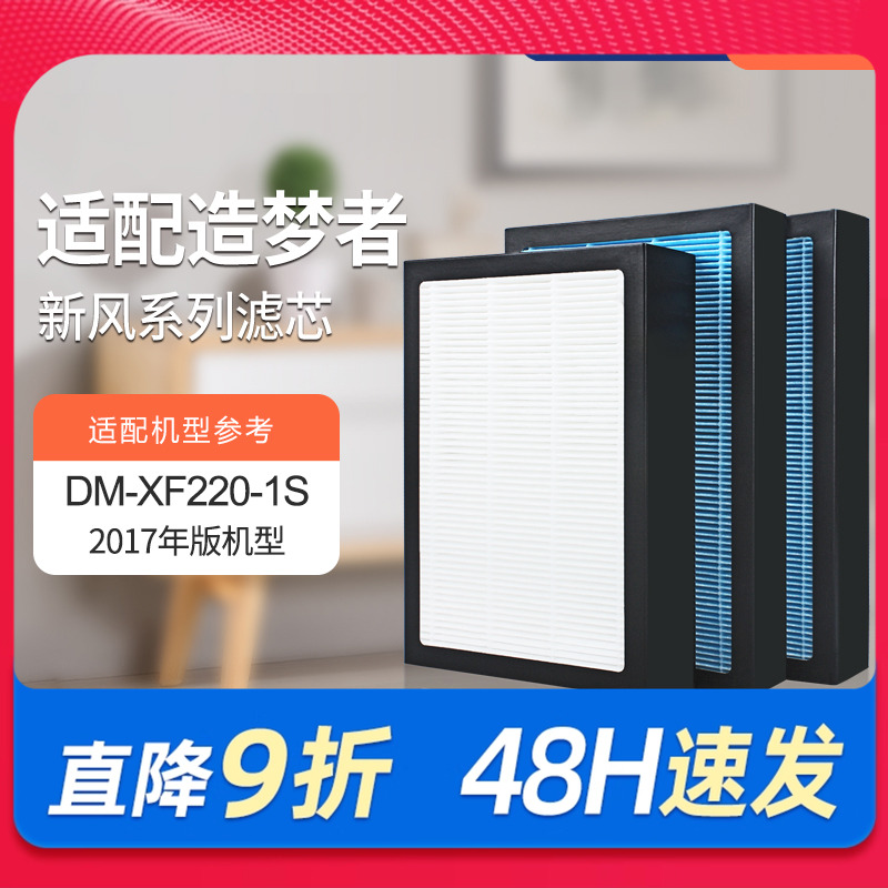 适配造梦者客厅新风壁挂机DM-XF220-1S过滤网（2017版）滤芯套装
