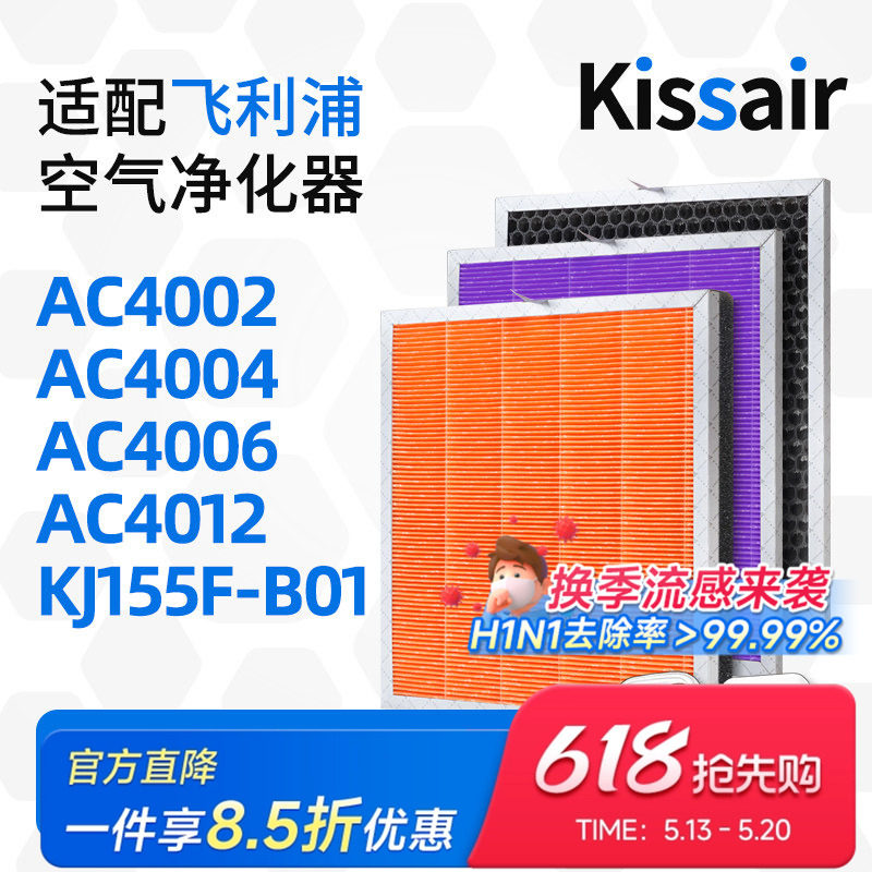 适配飞利浦philips空气净化器滤芯ac4006/ac4012/KJ155F-B01滤网