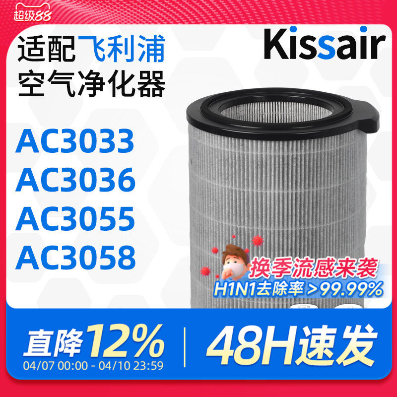 适配飞利浦空气净化器过滤芯AC3036/AC3033除甲醛FY3140过滤网