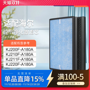 适配海尔空气净化器KJ210F-A180A/KJ211F-A180A除PM2.5过滤网滤芯