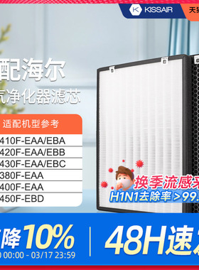 适配海尔空气净化器滤芯KJ380F-EAA/KJ420F-EAA/EBB滤网家用除醛