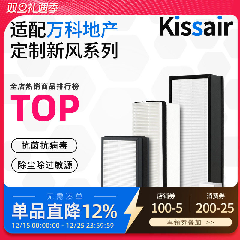 适配万科可邻新风滤芯CN-A150/200 MDJ-2.0 250/500L过滤网除尘