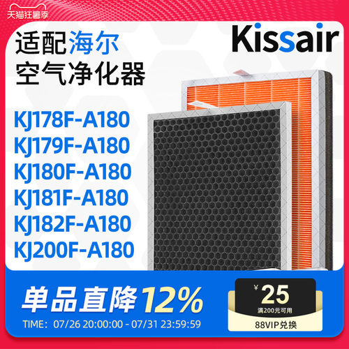 适配海尔空气净化器滤芯KJ180F-A180/KJ179F-A180过滤网除甲醛