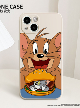 猫和老鼠手机壳适用苹果13液态硅胶12Promax全包iPhone11新款xr/xs/x卡通mini十三por搞怪7p/8plusi女se2男6s