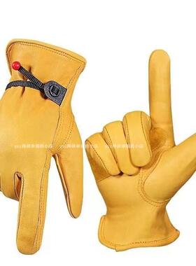 猫虎兽手套真牛皮手套机车户外运动骑行登山防滑作业跑步劳保秋冬