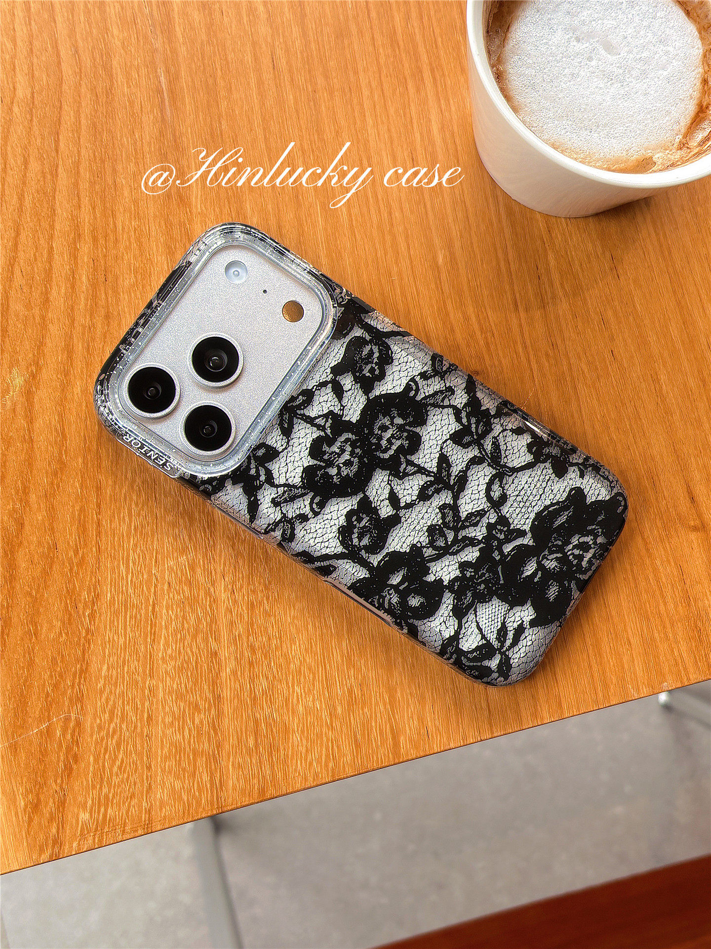 Hinlucky trendy and niche lace mesh pattern for Apple iPhone 17 Pro Max, new model 16 phone case, 15 Pro drop-resistant, 14 protective cover, glitter creative full-coverage fit for 13