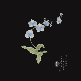 礼服贴花新款 国风刺绣贴布补丁熨烫贴蝴蝶兰绣花服装 辅料diy古装