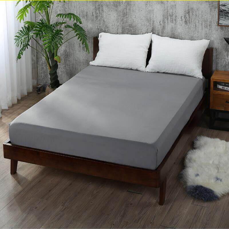 Soft Fitted sheet With Elastic Band solid Bed Sheet Cover-Wr