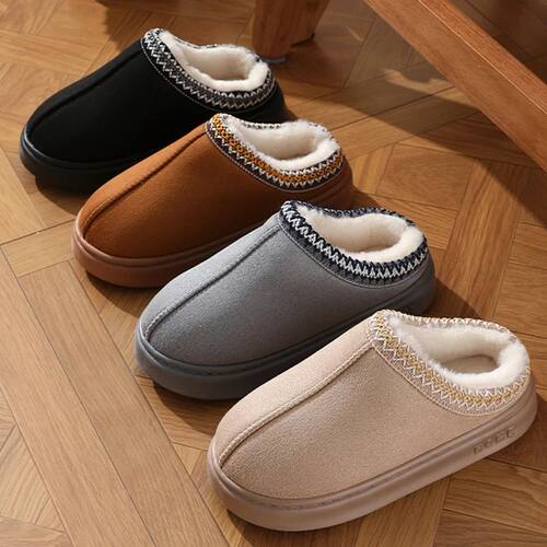 New Fashion Fluffy Platform Slippers for Women 2025 Winter P