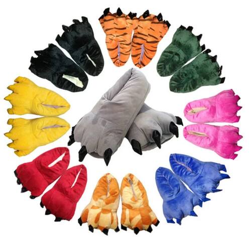 Winter Warm Soft Indoor Floor Slippers Women Men Shoes Paw F