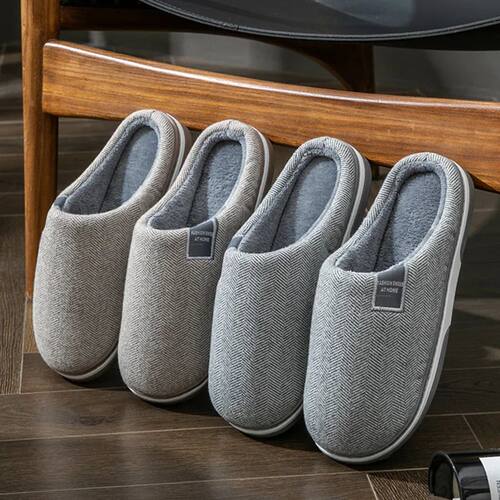 Winter Warm Men Fur Slippers House Non Slip Soft Shoes Comfo