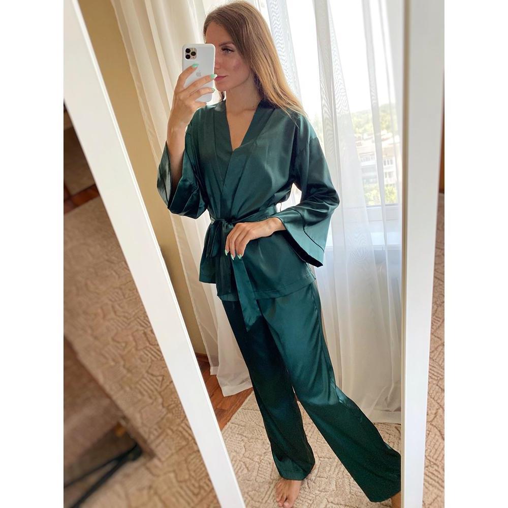 satin Robe Sets Bathrobe For Women Pajama Fashion Spring 202