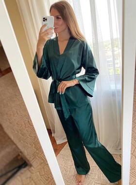 satin Robe Sets Bathrobe For Women Pajama Fashion Spring 202