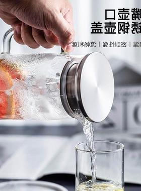 heat-resistin Glass Jug with Lid Ice Tea Water juice cup set