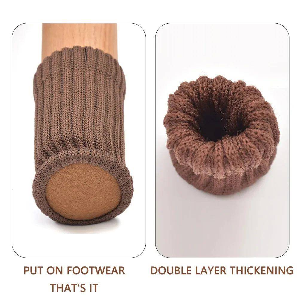 4PCS Knitted Chair Leg Silent Protection Cover Door Handle