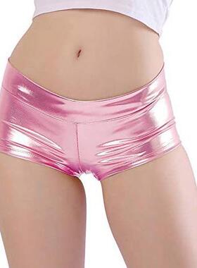 Women's sexy patent leather glossy shorts 性感漆皮亮面短