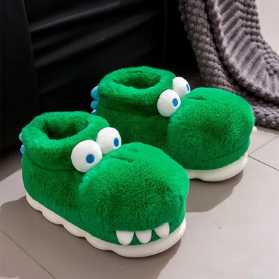 Winter Warm Shoes Woman Men Indoor Fluffy Slippers Cute Cart