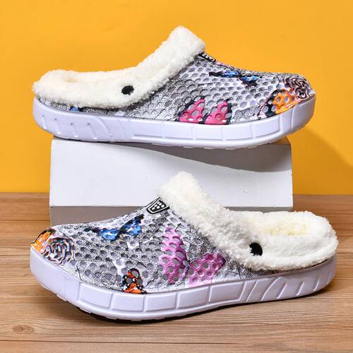 Women's Cotton Slippers Butterfly Pattern Clogs Mules Autumn