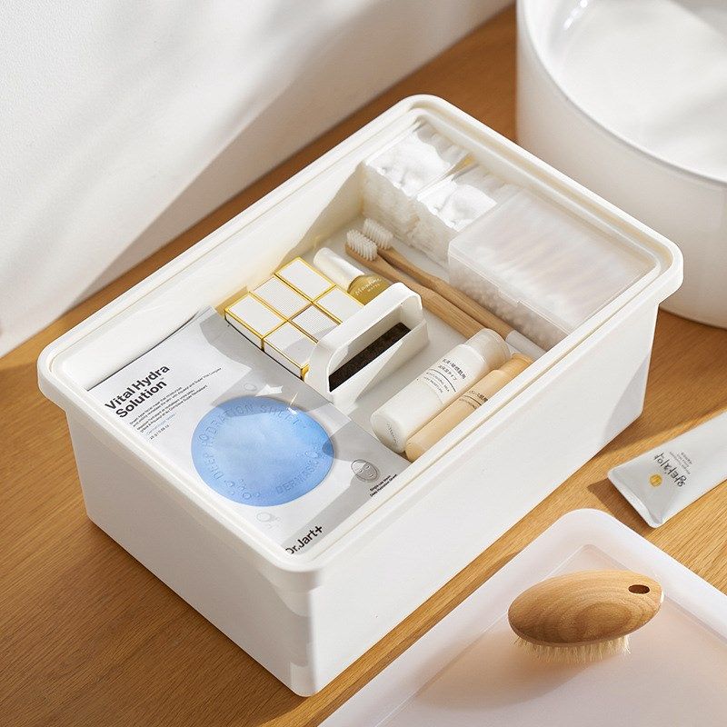 台州市利客来塑胶制品厂（认准正品）家居化妆品带盖收纳箱整理盒